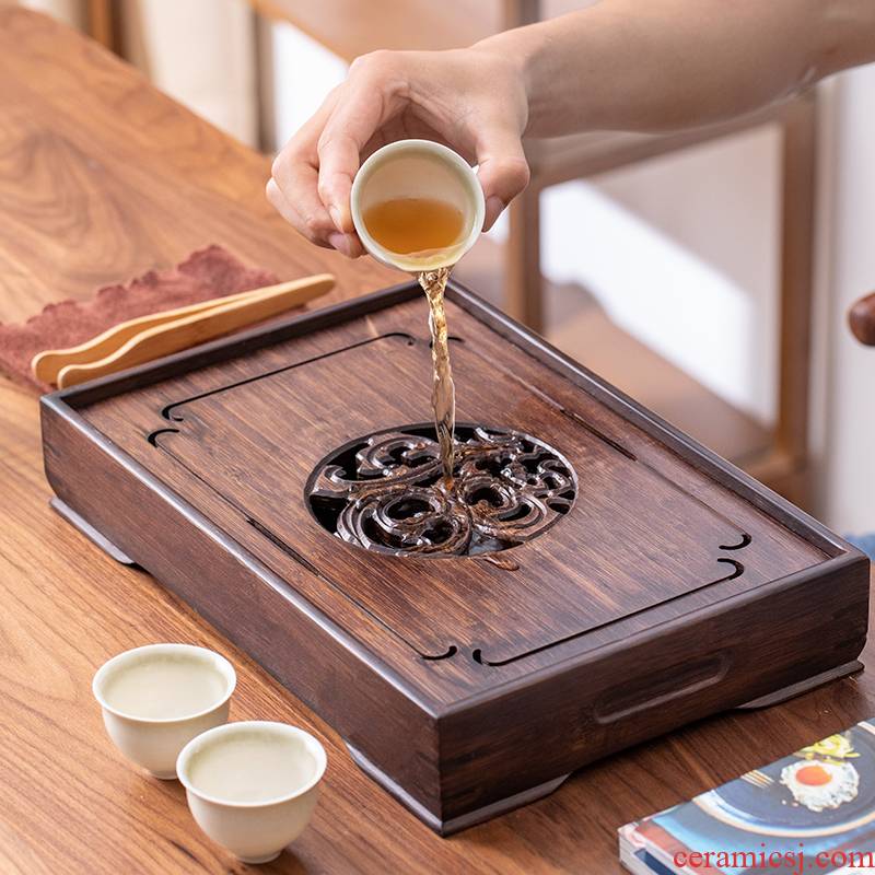 Bamboo tea tray was simple tea table circular storage disk small dry mercifully tea sea contracted saucer home kung fu tea set