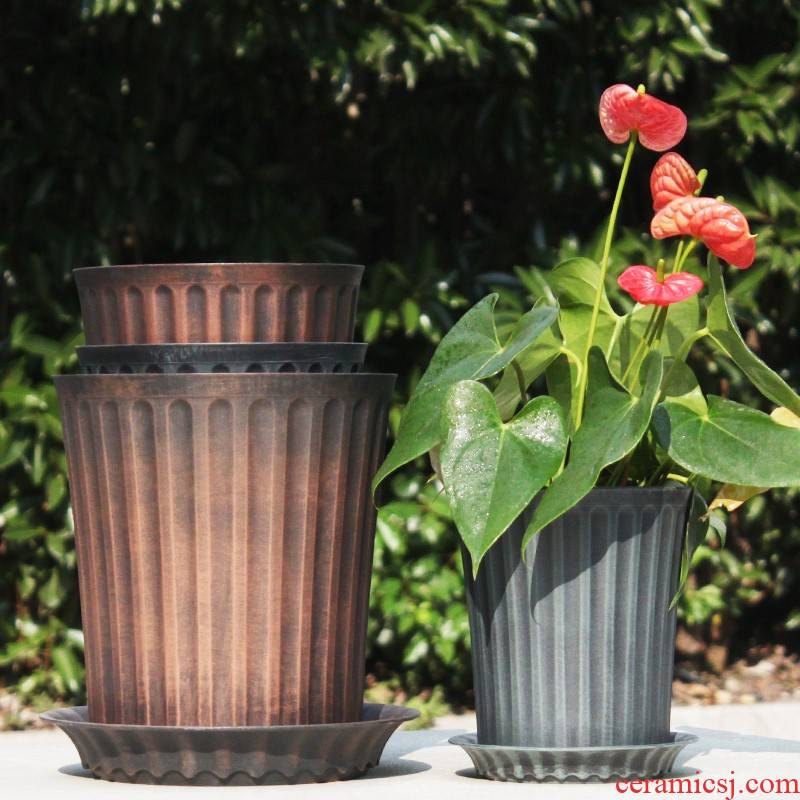 Money tree, a flower pot special - purpose high galen plastic POTS with drain more tapping gallons of second generation imitation porcelain high resin