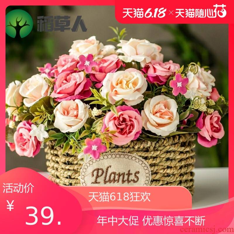 Furnishing articles flowers, potted plant simulation on the refrigerator dry flowers sitting room tea table plastic plastic flower decoration interior decoration