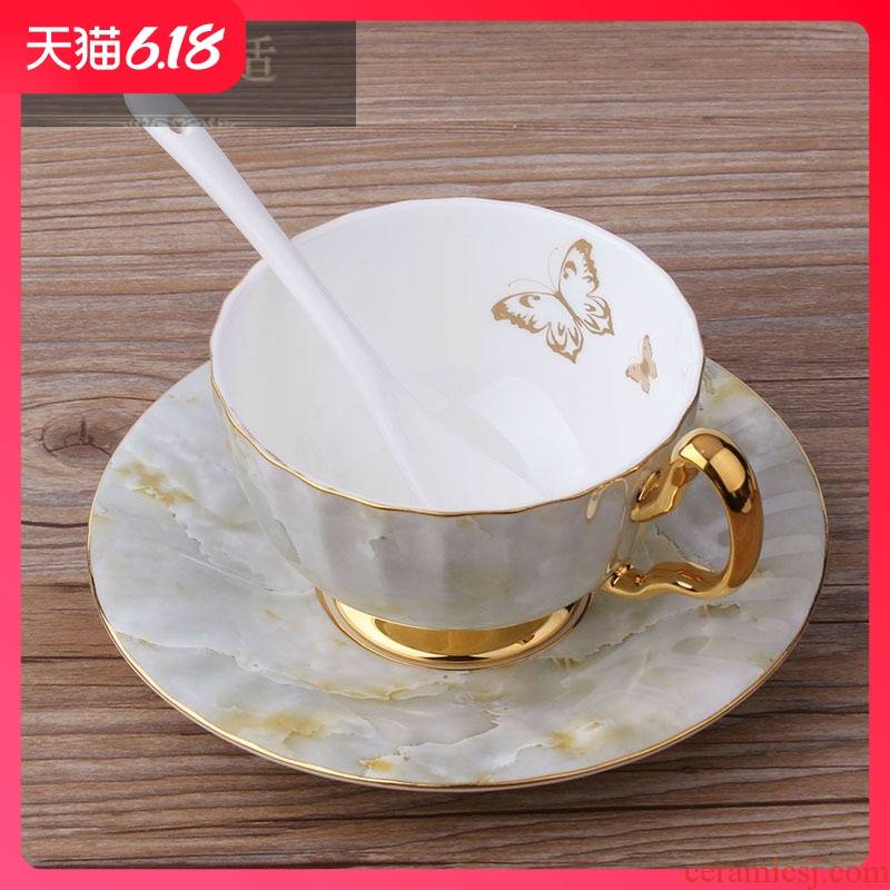 Hold to guest comfortable light key-2 luxury European - style coffee cup suit British household ipads China tea set marble ceramic cups in the afternoon