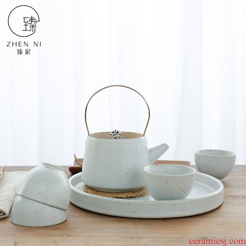 Japanese girder by mud pot of tea set the whole household dry tea teapot teacup set of kung fu tea set