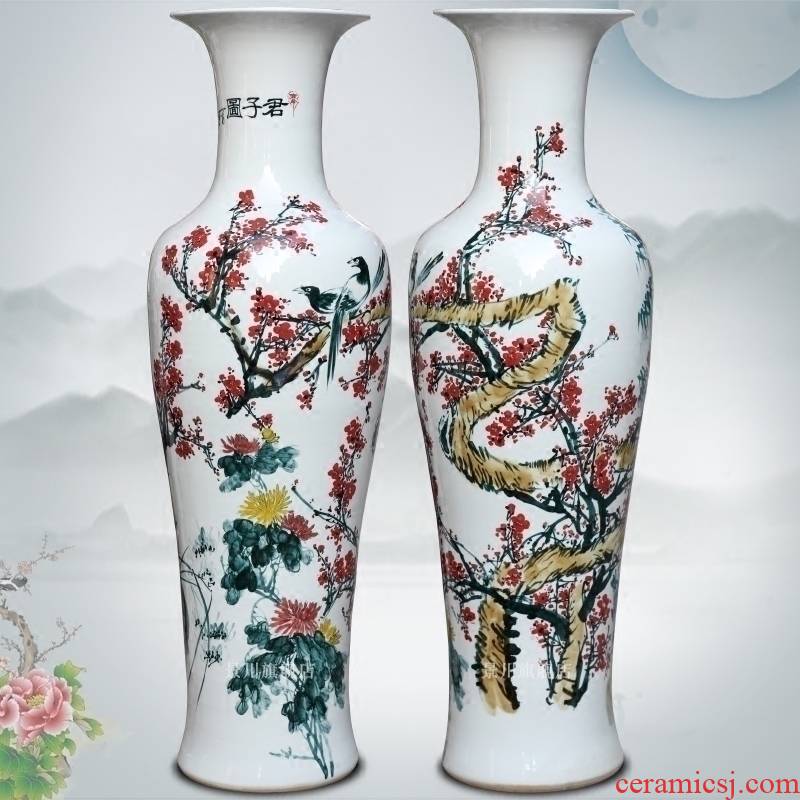 Jingdezhen ceramics hand - made pastel gentleman figure of large vase household adornment sitting room hotel furnishing articles