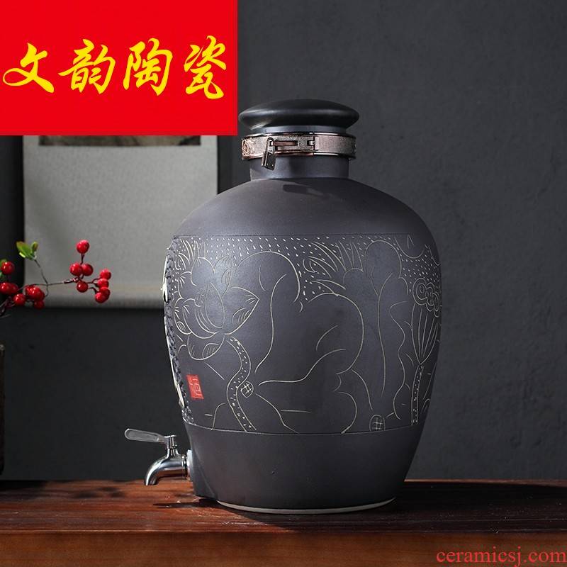Jingdezhen ceramic jars vintage wine bottle hip mercifully wine bottle 20 jins 30 jins 50 kg jar to save it