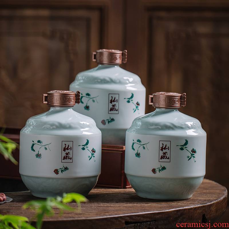 1 catty the an empty bottle with jingdezhen ceramic bottle wine jar 3/5 jin ancientry hip sealed empty bottles of liquor