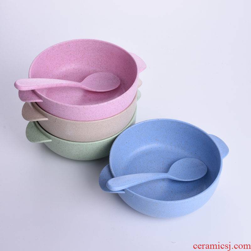 Baby Baby bowl spoon side dish bowl bowl of rice cereal bowl straw tableware children learn to eat training fruit bowl