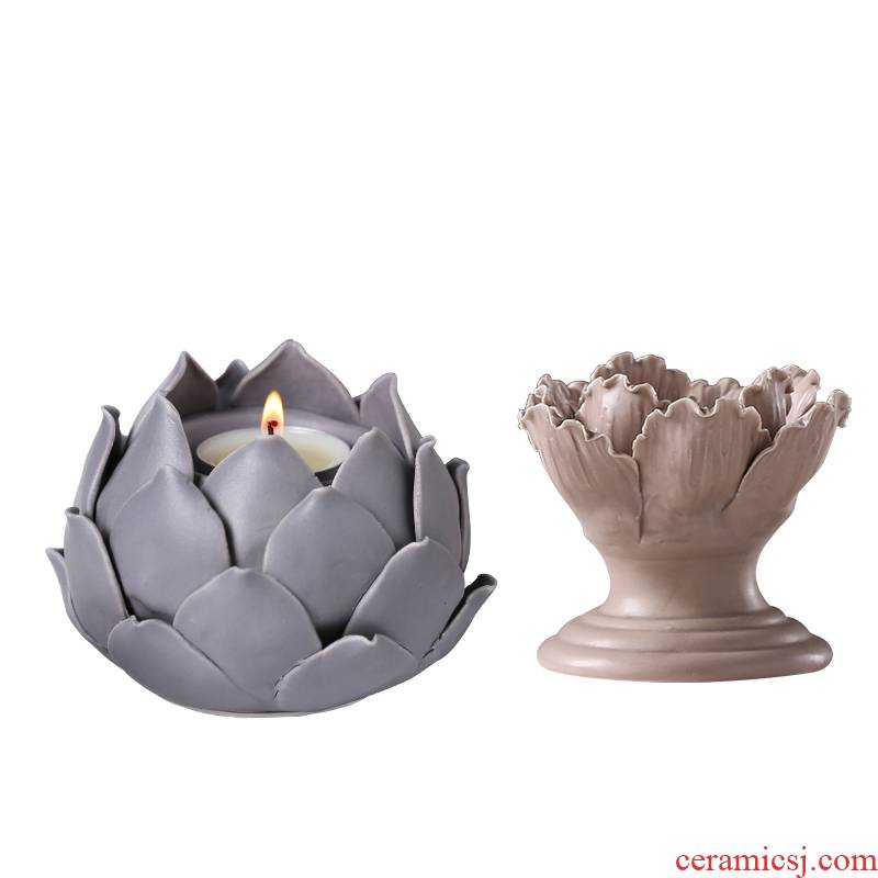 S7 ceramic candlestick candles small place lotus lamp creative arts and crafts table home sitting room soft adornment ornament