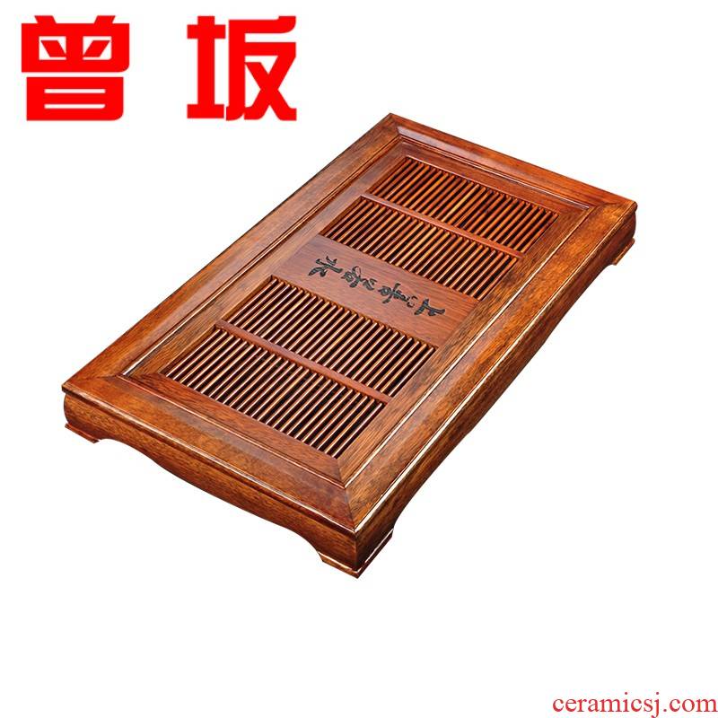 The Who -- solid wood tea tray tea family tea set contracted large rectangular wooden kunfu tea tea sea