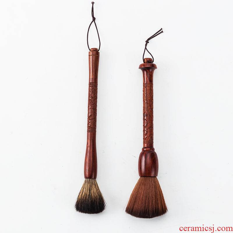 Art of hua limu YangHuBi kung fu tea accessories shai stone badger pen longfeng large wood tea tray brush pen