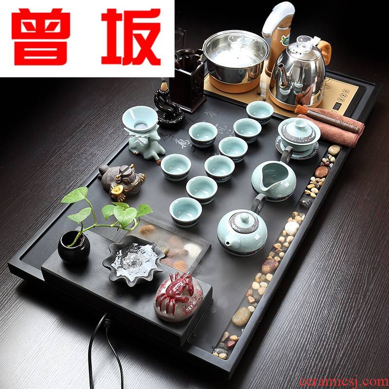 Once sitting contracted household whole sharply stone size atomized water tea tea tray was violet arenaceous kung fu tea set