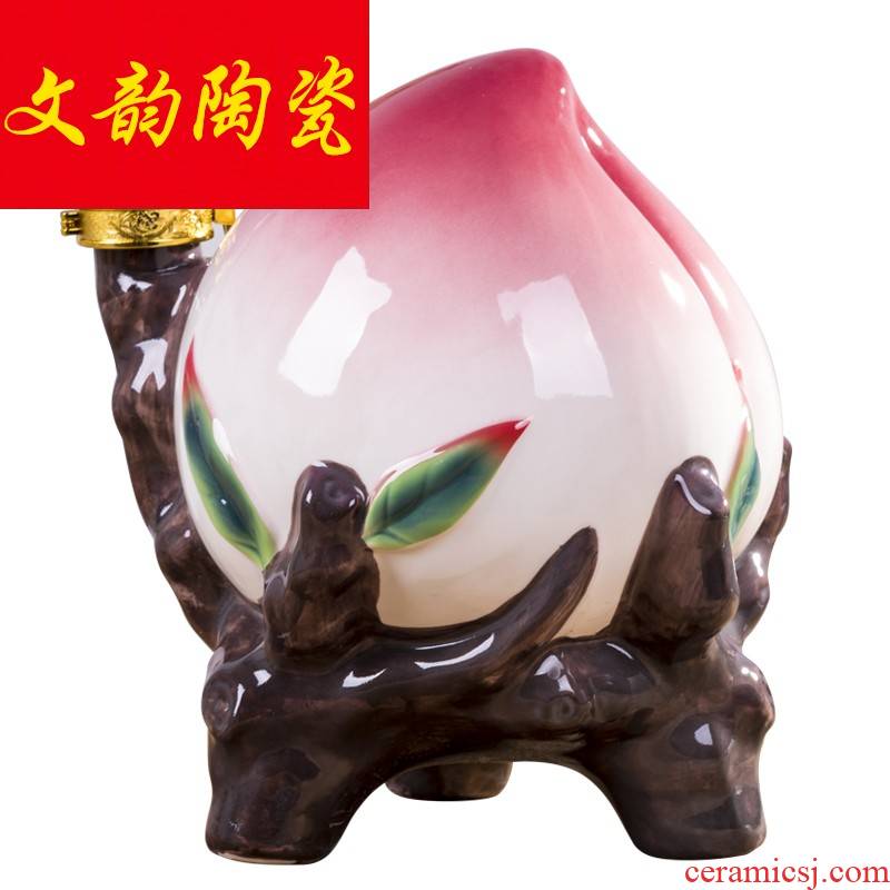 Jingdezhen 5 jins of the loaded peach ceramic jars a gift birthday furnishing articles storage bottle it jugs