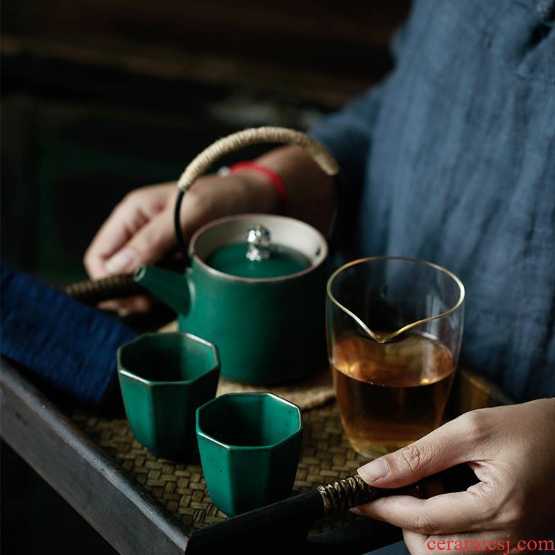ShangYan Japanese girder pot of tea set a pot of restoring ancient ways is the set of 2 cups little ceramic teapot teacup kung fu tea set