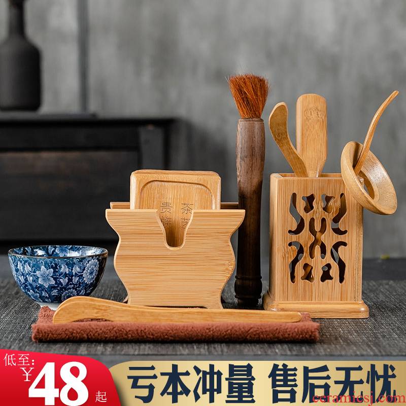 6 gentleman Nanzhu tea sets accessories tea cup mat real MuZhu kung fu tea tea tea tray was furnishing articles