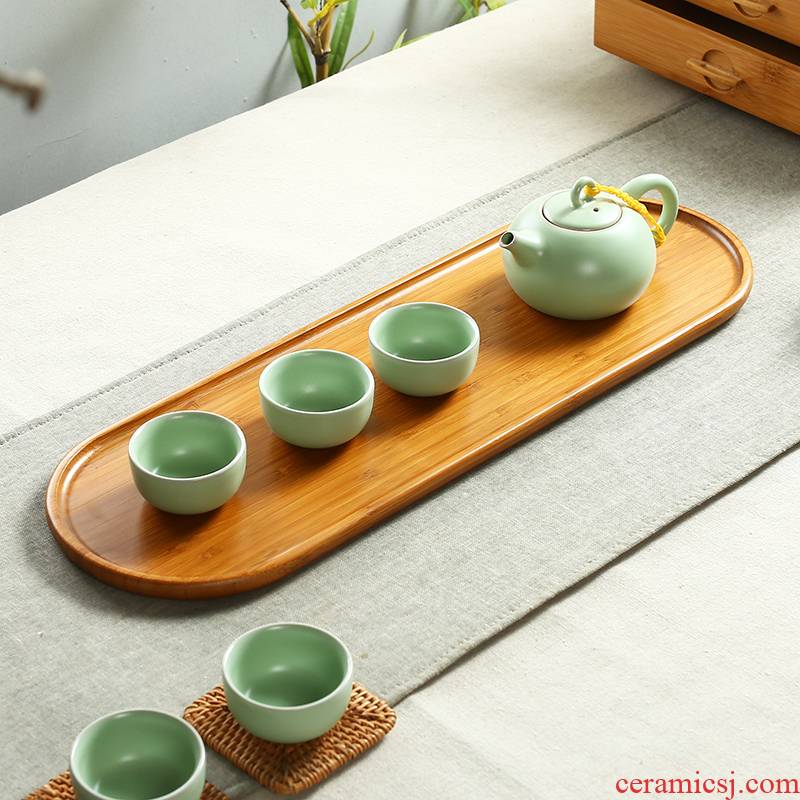 Art of bamboo tea tray household bamboo plate dry plate of kung fu tea tea sets tea saucer haida small optional