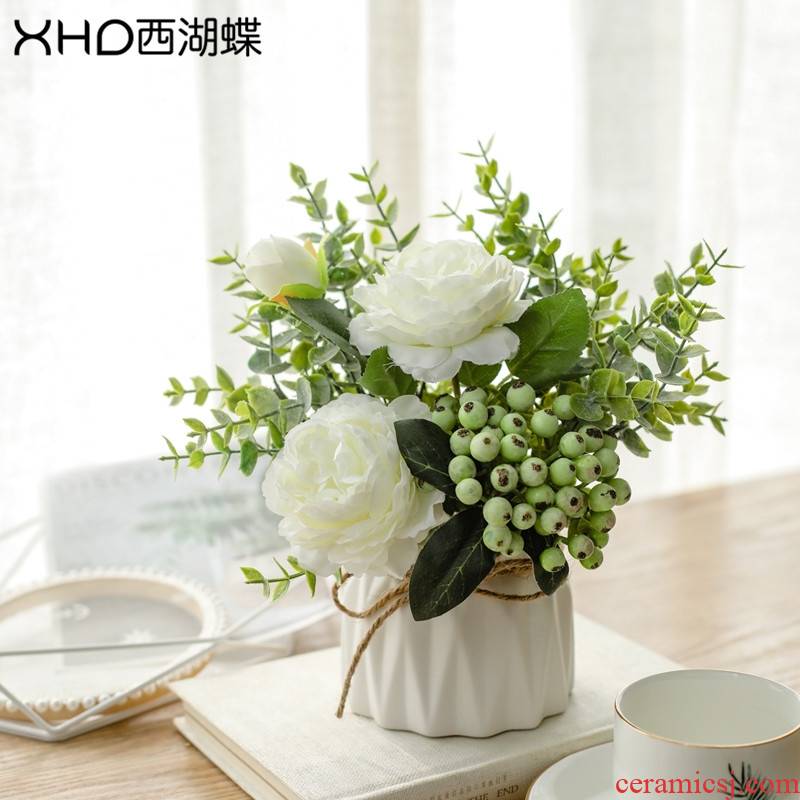 A String of guest bouquets of flowers sitting room place fake flowers fresh Nordic ceramic decoration table small potted flower art