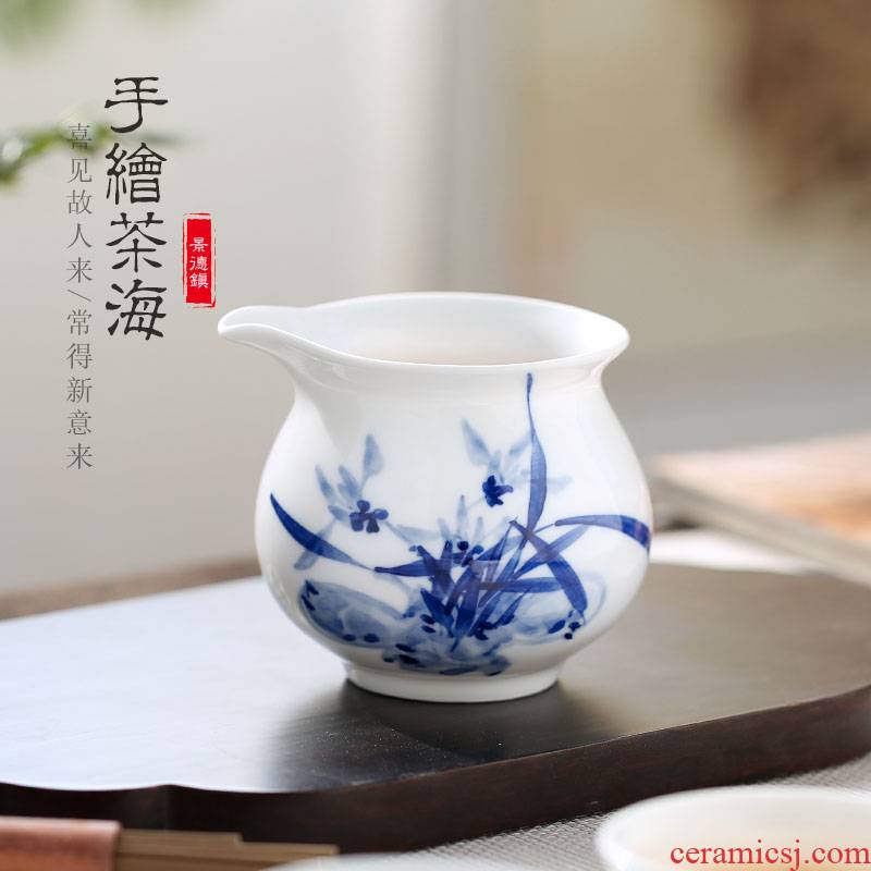 Jingdezhen up the fire which ceramic hand - made household utensils accessories fair keller of blue and white porcelain tea sea points