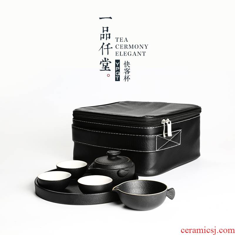 Yipin # $ceramic crack contracted a pot of three teapot travel kung fu tea set suit portable package