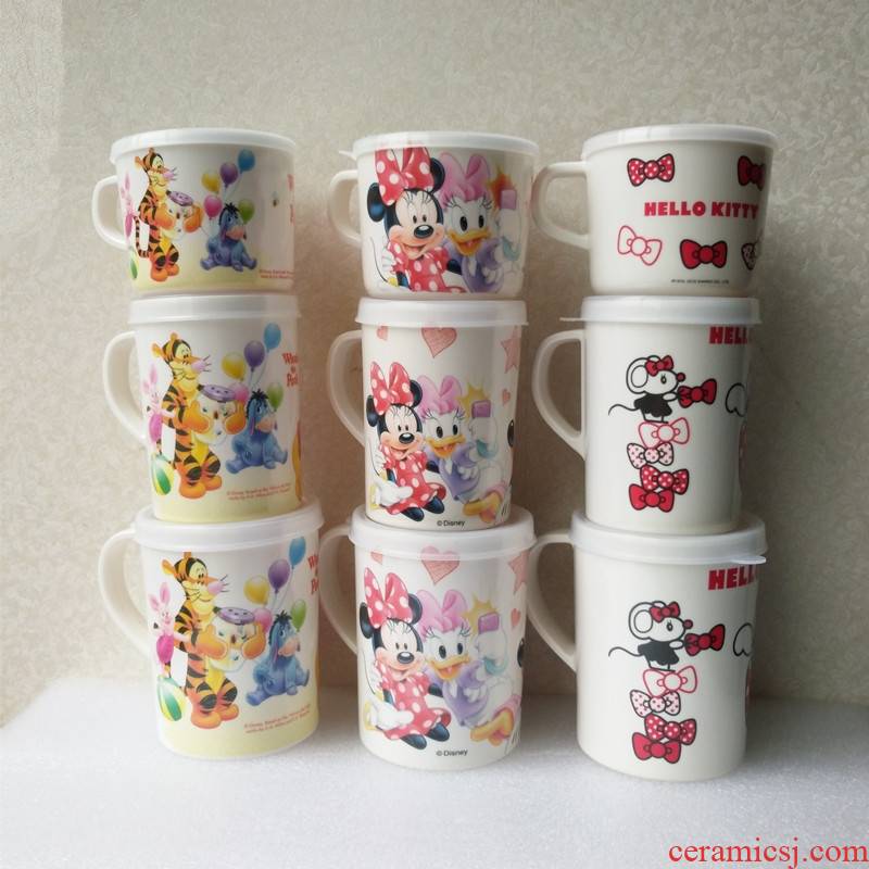 The List of guest pure melamine tableware cartoon children with cover glass keller cup parent - child gargle to hold to fall off