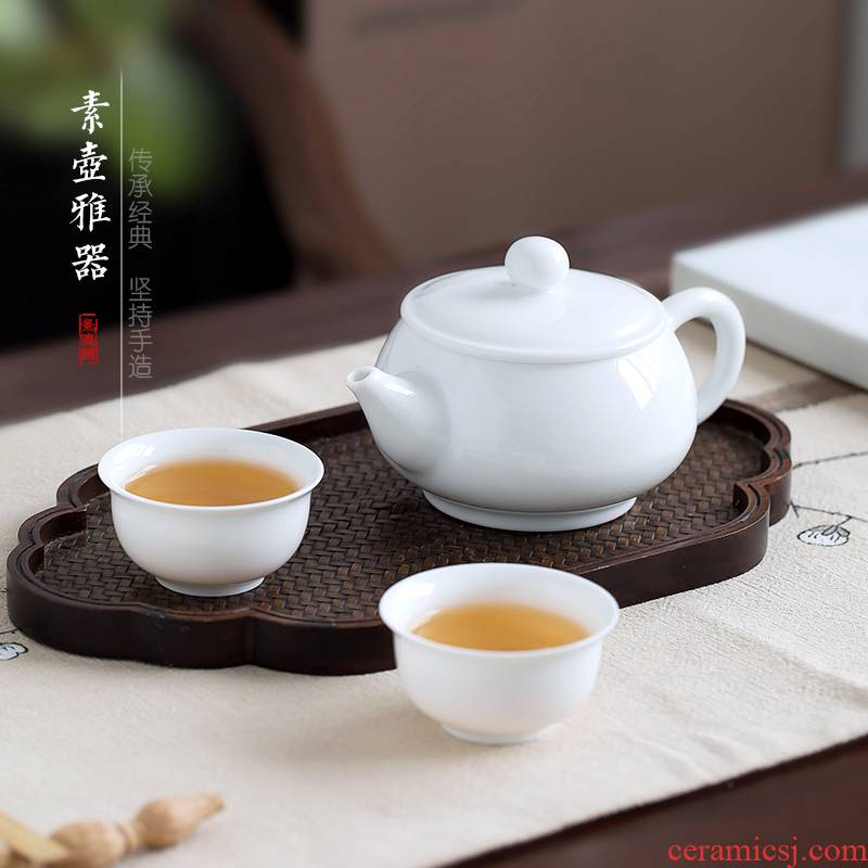 Jingdezhen up the fire which manual kung fu tea cozy contracted white porcelain teapot tea Japanese pu single pot