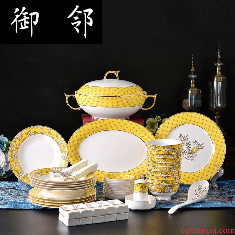 Propagated chaozhou ipads porcelain tableware suit the new 2018 listed European bowl dishes can be