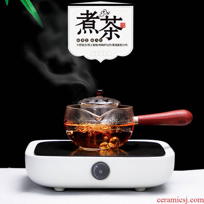 True sheng high - temperature cooking pot home transparent glass filter pot of the small orange teapot kunfu tea tea set