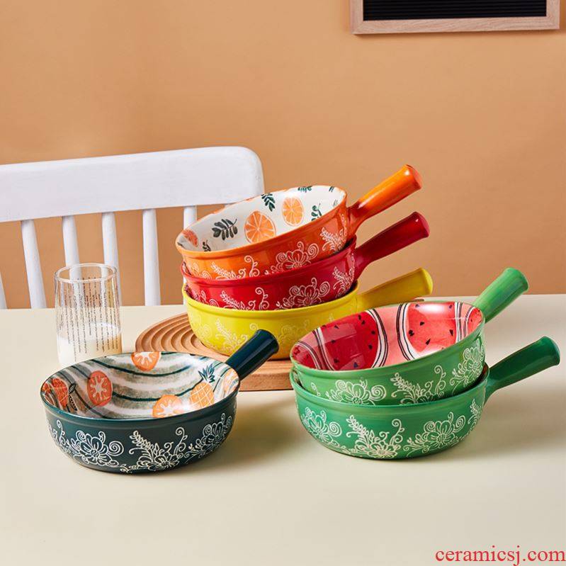 Choi pomelo home ideas with ceramic handle for job home fruit salad bowl pull roasted bowl rainbow such use large soup bowl