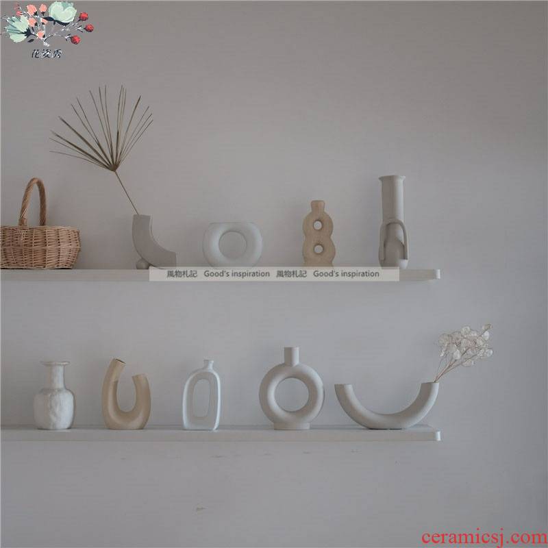 All the notes ins minimalist art element embryo ceramic vases, flower implement studio cafe furnishing articles decoration of home stay facility