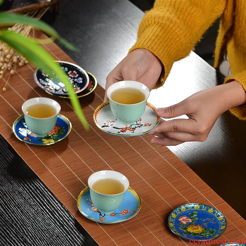 Cloisonne cups of ink pad metal alloys hold heat insulation cup cup mat doesn cups tea tea accessories