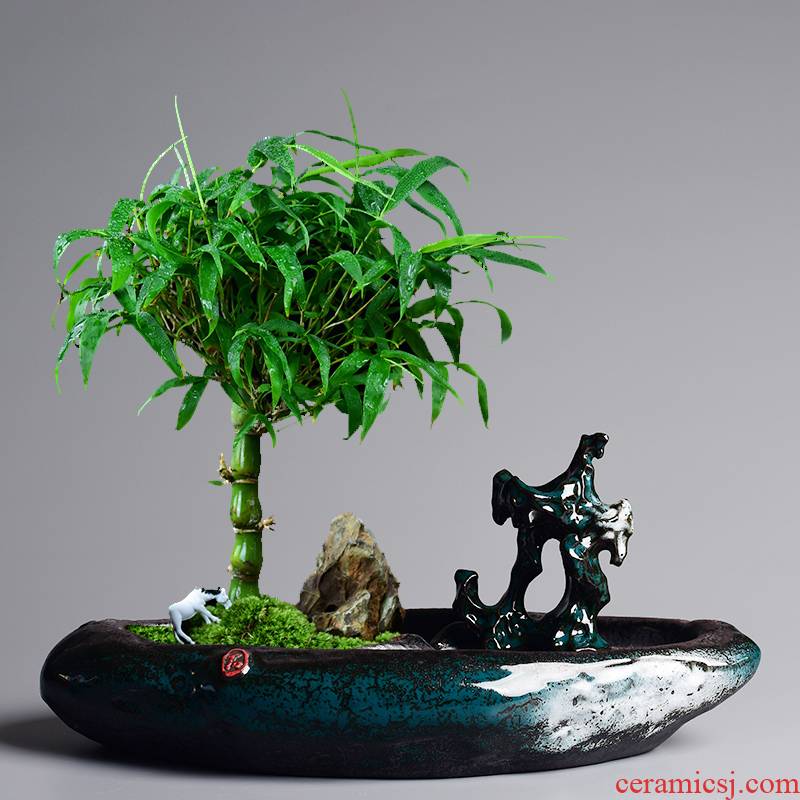 Creative ceramic move micro bryophytes landscape bonsai POTS home sitting room asparagus pot desktop green plant POTS