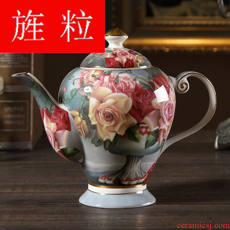 Continuous grain of classical rose European - style ipads porcelain coffeepot hand household kettle pot British ceramic teapot red flower
