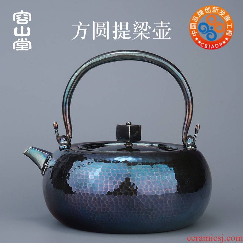 Brahman RongYin is pure silver do old teapot silver pot of Japanese hammer eye grain tea kettle large single pot of tea