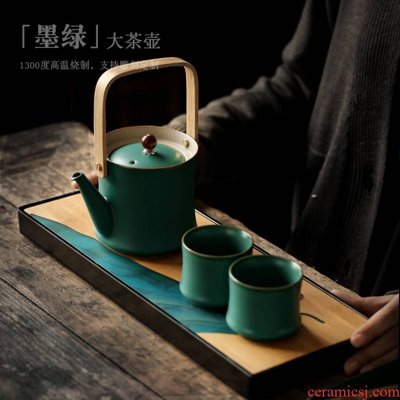 ShangYan Japanese girder pot of tea set suits for domestic large capacity teapot tea tray was simplicity of a complete set of tea cups