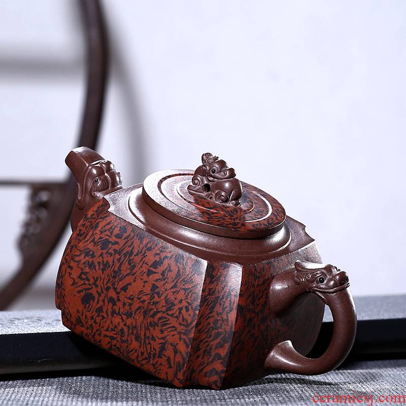 Four - walled yard high - end undressed ore violet arenaceous 540 cc teapot pure manual 12 classic pot teapot household gifts single pot hole