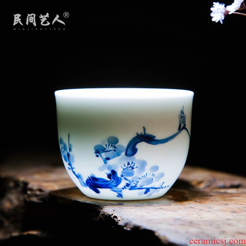 Jingdezhen ceramic hand - made personal cup manual master kung fu tea cup sample tea cup cup single cups of water