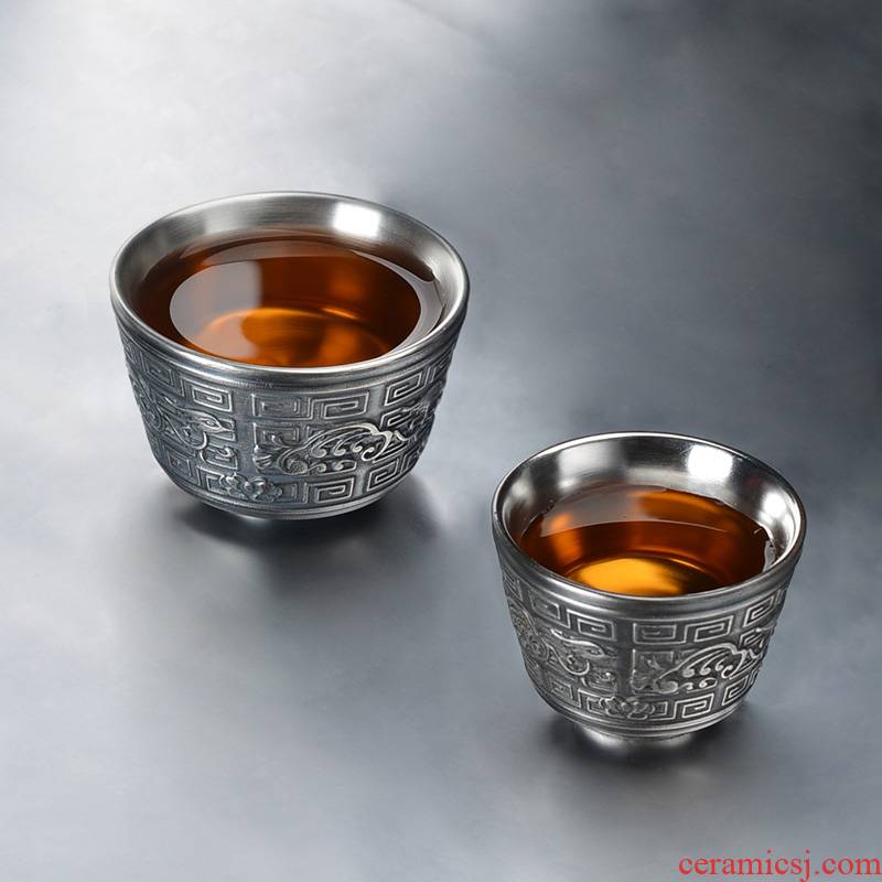 Xu ink product iron bowl single cup sample tea cup silver cup kung fu masters cup individual cup of hot tea cups
