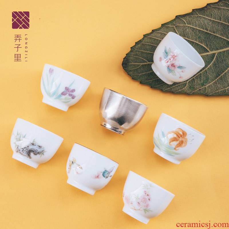 Lane. Jingdezhen manual hand draw a keller sample tea cup set single fir special delicious series rock tea