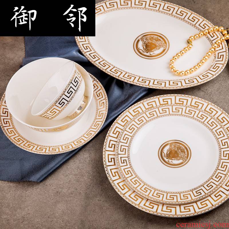 Propagated jingdezhen porcelain tableware suit 60 head ipads ceramics dishes dishes European household housewarming gift set