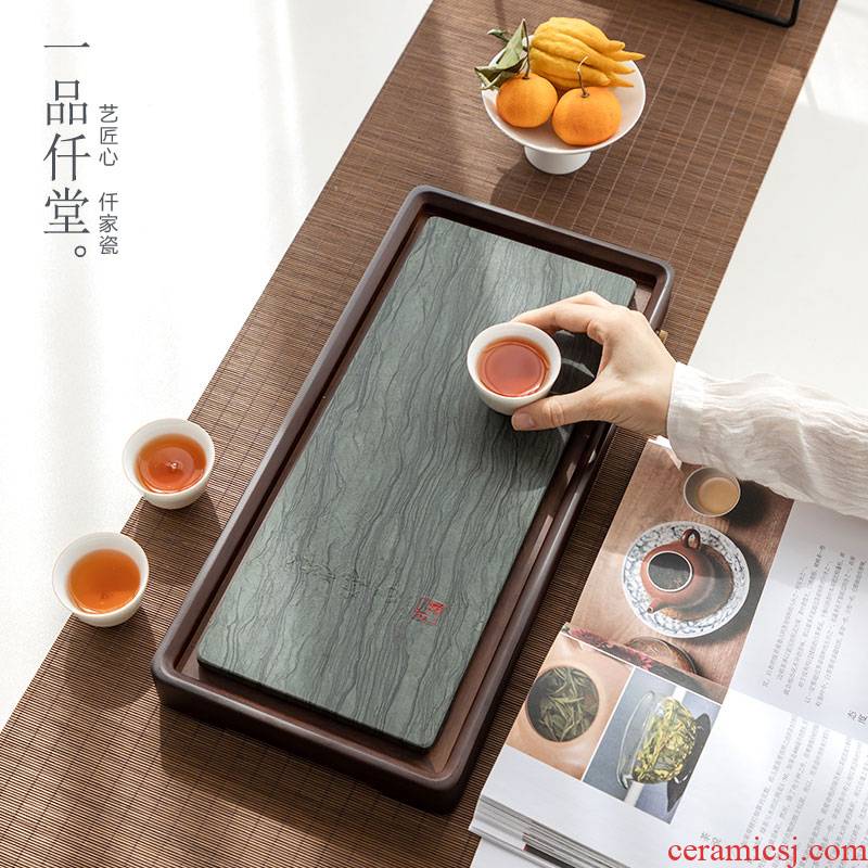Yipin # $ebony wood tea tray was dry mercifully tea tray bamboo plate tray was sharply drainage of large stone panel