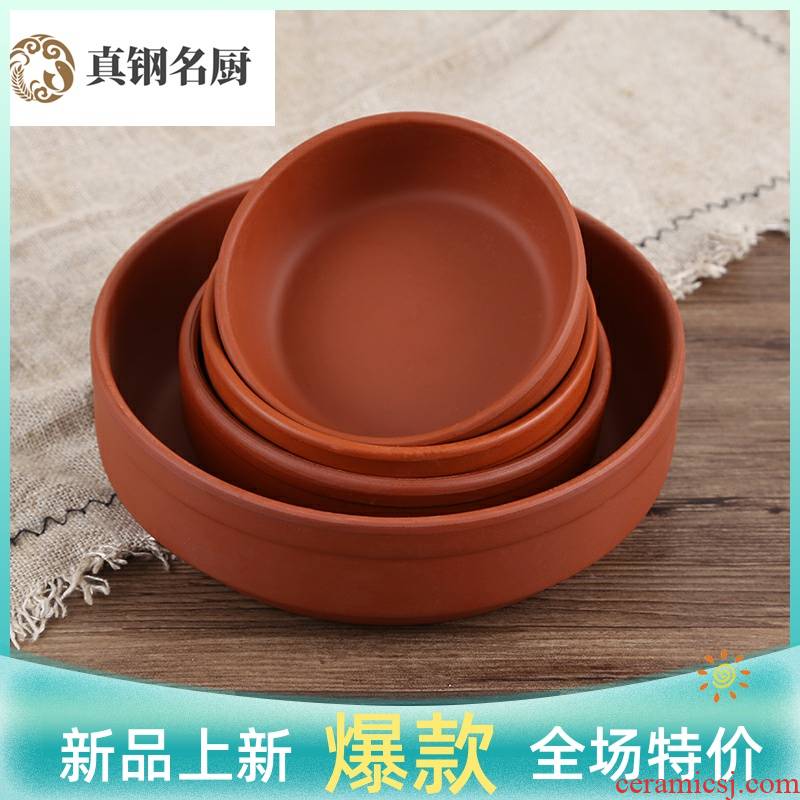 Creative restaurant food bowl of steaming ceramic bowl fantastic jug earthenware bowl ceramic bowl nostalgic prevent iron flat large move