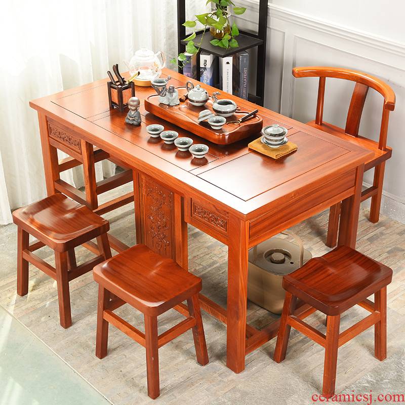 Howe cheung hua limu tea table annatto furniture of new Chinese style furniture combination solid wood tea tea table of kung fu tea table