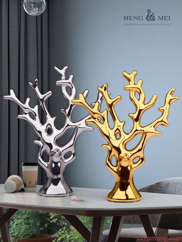 Wine rich tree modern household soft adornment ornament gold and silver ornaments creative ceramic furnishing articles sitting room TV cabinet