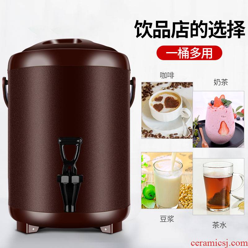 Shu also ltd. milk tea bucket of 304 stainless steel, cold hot double heat/cold soup ultimately responds coffee tea soymilk barrel of 1