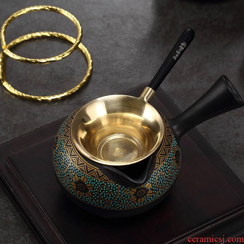 Morning high pure copper) filter kung fu tea tea accessories make tea, tea tea strainer creative Japanese insulation