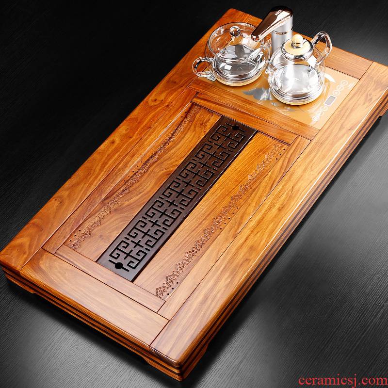 Hua limu tea tray was suit household contracted and I induction cooker ebony wood tea table automatic water which the living room