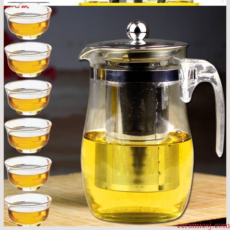 High - temperature thickening office and exquisite glass teapot can unpick and wash the filter tea set