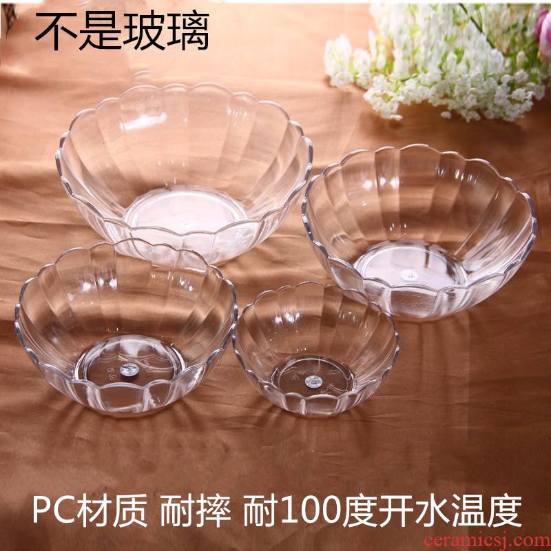 PC transparent to hold cast acrylic fruit salad bowl lotus fruit basin dou plastic hand washing bowl lotus tea bowl bowl