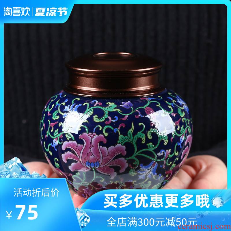 The Crown chang caddy fixings ceramic colored enamel medium sealed as cans fashion creative household storage POTS of tea tins