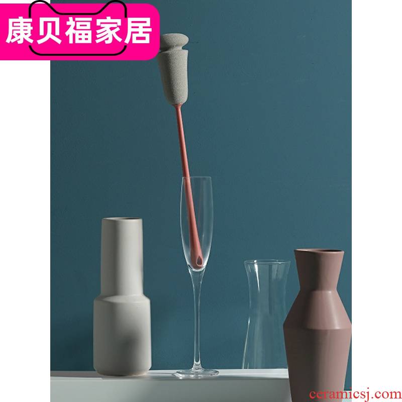 Wash the glass an artifact cup brush brush long handle the clean tea bottle rinse household kitchen no dead Angle sponge cleaning brush