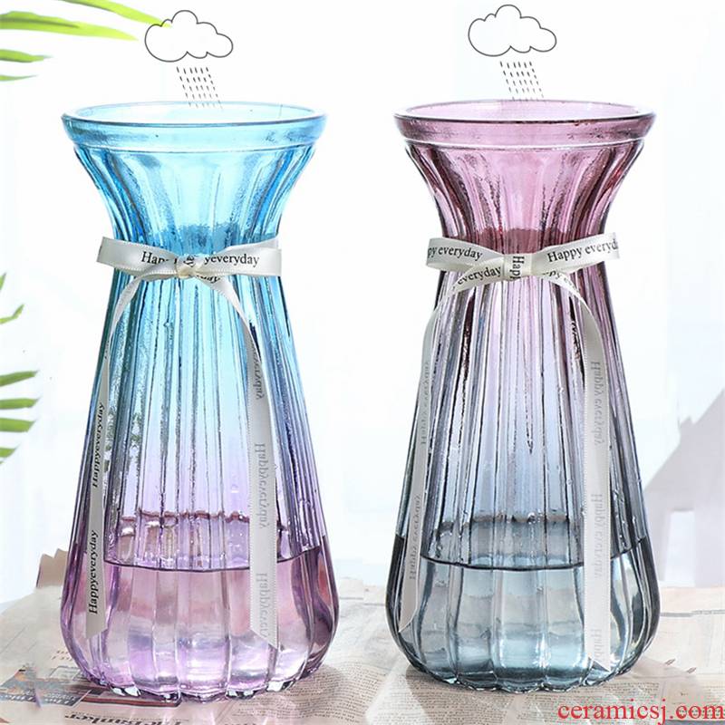 Hydroponic glass vase decoration single photographed lilies nightstand move bathroom TV ark, tea jars
