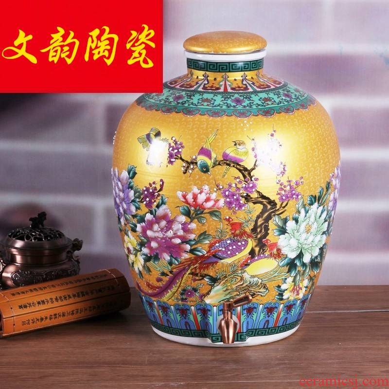 10 jins ceramic jar household liquor bottle decoration red hip earthenware archaize seal it mercifully