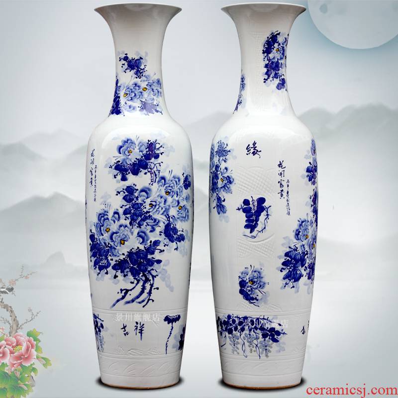 Jingdezhen ceramic hand - made blooming flowers large vases, flower arrangement home sitting room hotel office furnishing articles